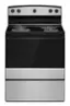 Front. Amana - 4.8 Cu. Ft. Freestanding Single Oven Electric Range with Easy-Clean Glass Door - Stainless Steel.