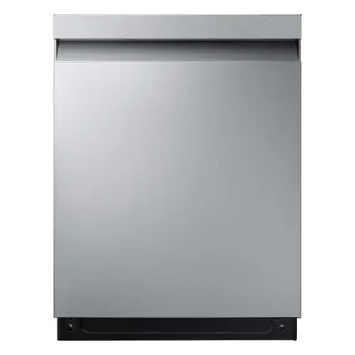 Front. Samsung - Open Box AutoRelease Smart Built-In Dishwasher with StormWash, 46 dBA - Stainless Steel.