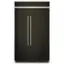 Front. KitchenAid - 30 Cu. Ft. Side-by-Side Refrigerator with Under-Shelf Prep Zone - Black Stainless Steel.