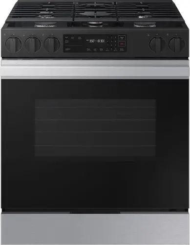 Front. Samsung - Bespoke 6.0 Cu. Ft. Slide-In Gas Range with Precision Knobs - Stainless Steel.