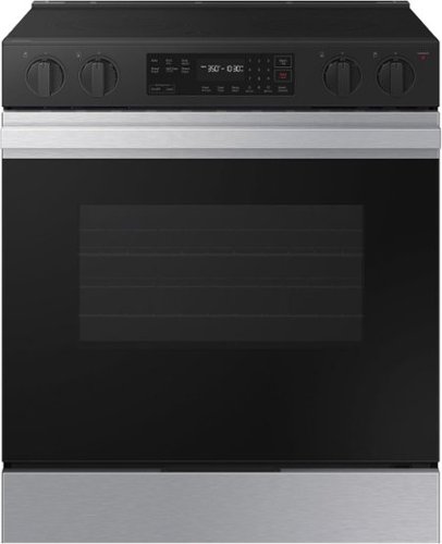 Samsung - Bespoke 6.3 Cu. Ft. Slide-In Electric Range with Precision Knobs - Stainless Steel