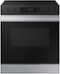 Samsung - Bespoke 6.3 Cu. Ft. Slide-In Electric Range with Precision Knobs - Stainless Steel-Front_Standard