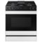 Samsung - Bespoke 6.0 Cu. Ft. Slide-In Gas Range with Smart Oven Camera - White Glass-Front_Standard
