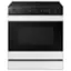 Front. Samsung - Bespoke 6.3 Cu. Ft. Slide-In Electric Range with Smart Oven Camera - White Glass.