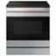 Front. Samsung - Bespoke 6.3 Cu. Ft. Slide-In Electric Induction Range with Ambient Edge Lighting - Stainless Steel.