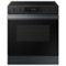 Samsung - Bespoke 6.3 Cu. Ft. Slide-In Electric Range with Precision Knobs - Matte Black Steel-Front_Standard