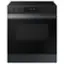 Front. Samsung - Bespoke 6.3 Cu. Ft. Slide-In Electric Range with Precision Knobs - Matte Black Steel.