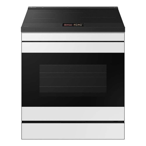 Samsung - Bespoke 6.3 Cu. Ft. Slide-In Electric Induction Range with AI Hub LCD Display - White Glass