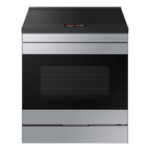 Samsung - Bespoke 6.3 Cu. Ft. Slide-In Electric Induction Range with AI Hub LCD Display - Stainless Steel
