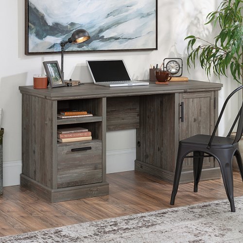 Sauder - Aspen Post Computer Desk Pp A2 - Pebble Pine