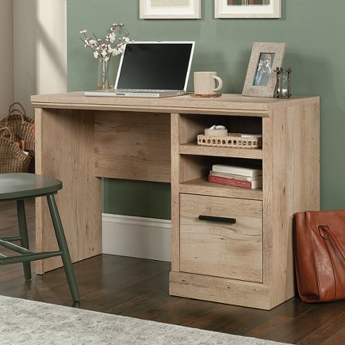 

Sauder - Aspen Post Single Ped Desk Pmo - Prime Oak