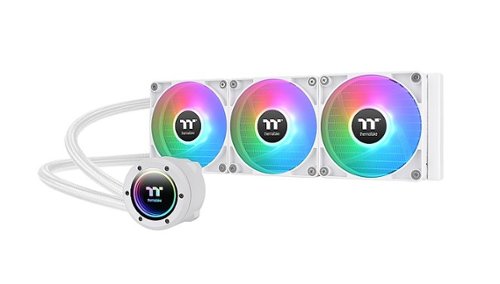 Thermaltake - TH360 V2 ARGB Sync 360mm AIO Liquid Cooler (3x 120mm ARGB PWM Fans) with Mirror Rotating Cap Design - White