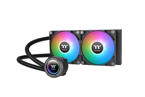 Thermaltake - TH240 V2 ARGB Sync 240mm AIO Liquid Cooler (2x 120mm ARGB PWM Fans) with Mirror Rotating Cap Design - Black