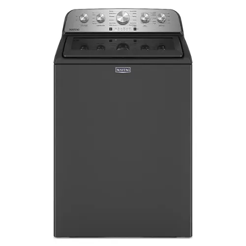 Front. Maytag - 4.8 Cu. Ft. High Efficiency Top Load Washer with Extra Power Button - Volcano Black.
