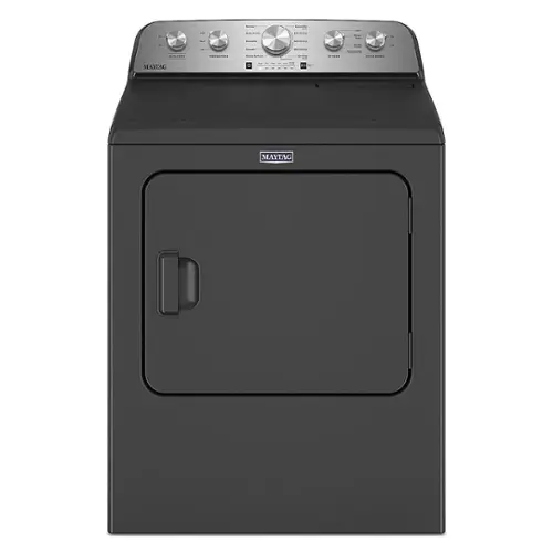 Front. Maytag - 7.0 Cu. Ft. Gas Dryer with Steam and Extra Power Button - Volcano Black.