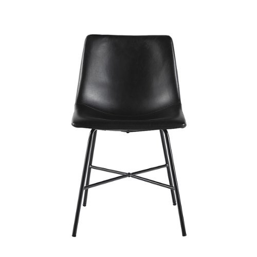 

Walker Edison - Dining Chair with Metal X Base (2-Piece Set) - Black