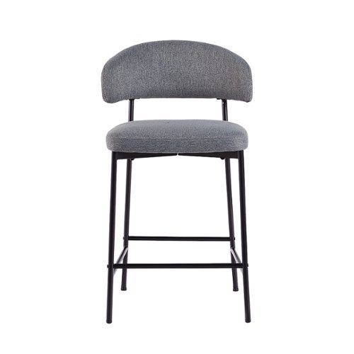 Walker Edison - Modern Curved Back Counter Stool (2-Piece Set) - Charcoal