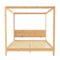 Walker Edison - Minimalist Solid Wood Canopy King Bedframe - Natural Pine-Front_Standard