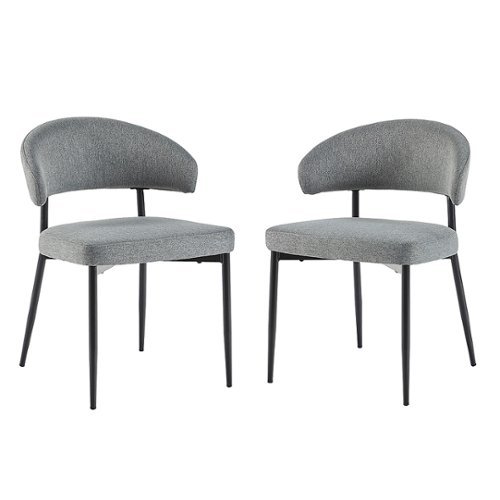 Walker Edison - Modern Curved Back Upholstered Dining Chair (2-Piece Set) - Charcoal