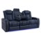 Valencia Theater Seating - Valencia Tuscany Console Row of 3 Premium Top Grain Nappa 11000 Leather Home Theater Seating - Navy Blue-Angle_Standard