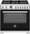 Bertazzoni - 36" Professional Series range - Gas oven - 6 brass burners - Black-Front_Standard