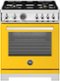 Bertazzoni - 30" Professional Series range - Electric self clean oven - 4 brass burners - Yellow-Front_Standard