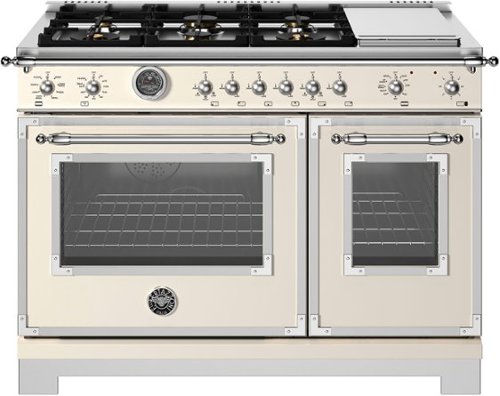Bertazzoni - Heritage Series range - Dual Fuel self clean oven - 6 brass burners + griddle