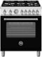Bertazzoni - 30" Master Series range - Dual Fuel - 5 aluminum burners - Matte Black-Front_Standard