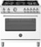 Bertazzoni - 36" Master Series range - Dual Fuel - 5 aluminum burners - Matte White-Front_Standard