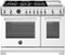 Bertazzoni - 48" Professional Series range - Gas Oven - 6 brass burners + griddle - White-Front_Standard