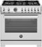 Bertazzoni - 36" Professional Series range - Electric self clean oven - 6 brass burners - Stainless Steel-Front_Standard 
