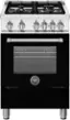 Front. Bertazzoni - 24" Master Series range - Gas oven - 4 aluminum burners - Black.