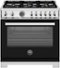 Bertazzoni - 36" Professional Series range - Electric self clean oven - 6 brass burners - Black-Front_Standard