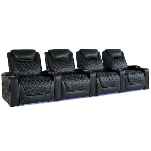 Valencia Theater Seating - Valencia Oslo XL Row of 4 Premium Top Grain Nappa 11000 Leather Home Theater Seating - Black