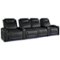 Valencia Theater Seating - Valencia Oslo XL Row of 4 Loveseat Center Premium Top Grain Nappa 11000 Leather Home Theater Seating - Black-Angle_Standard
