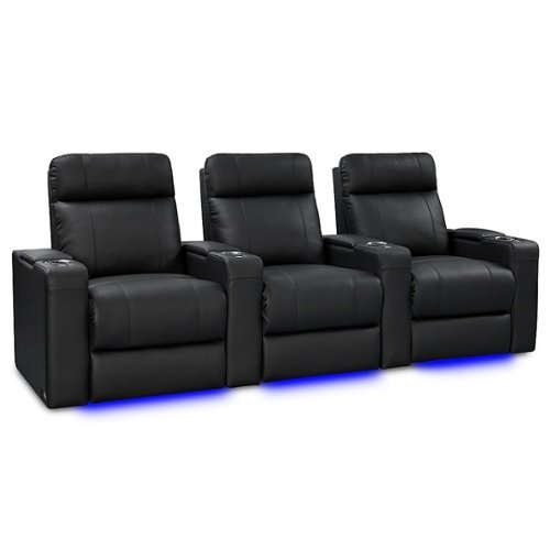 Valencia Theater Seating - Valencia Piacenza Luxury Row of 3 Premium Semi-Aniline Italian Nappa Leather 20000 Home Theater Seating - Onyx