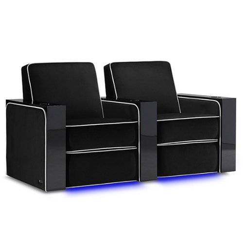 Valencia Theater Seating - Valencia Naples Prestige Row of 2 Parisian Velour Power Recline Home Theater Seating - Raven