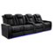 Valencia Theater Seating - Valencia Tuscany XL Ultimate Row of 4 Loveseat Left Premium Semi-Aniline Italian Nappa Leather 20000 - Onyx-Angle_Standard