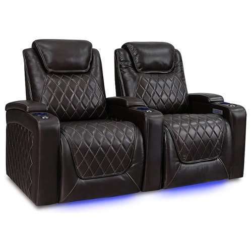 Valencia Theater Seating - Valencia Oslo Row of 2 Premium Top Grain 11000 Nappa Leather Home Theater Seating - Dark Chocolate