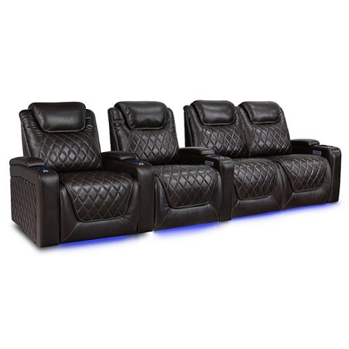 

Valencia Theater Seating - Valencia Oslo XL Row of 4 Loveseat Right Premium Top Grain Nappa 11000 Leather Home Theater Seating - Dark Chocolate