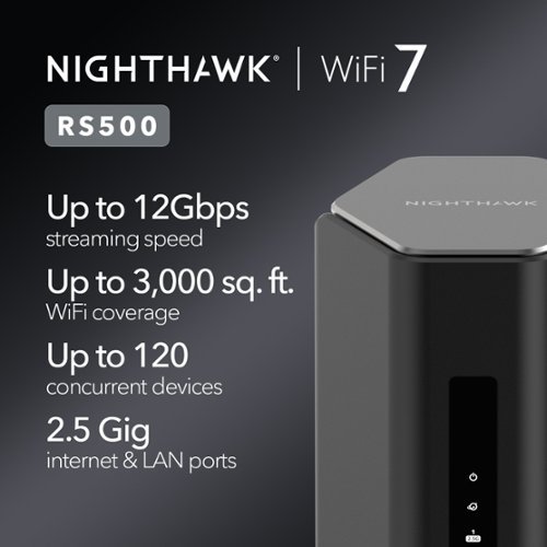 NETGEAR Nighthawk BE12000 Tri-Band Wi-Fi 7 Router - Black WORLDWIDE DELIVERY