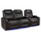 Valencia Theater Seating - Valencia Oslo XL Row of 3 Loveseat Left Premium Top Grain Nappa 11000 Leather Home Theater Seating - Dark Chocolate-Angle_Standard