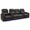 Valencia Theater Seating - Valencia Oslo XL Row of 4 Loveseat Center Premium Top Grain Nappa 11000 Leather Home Theater Seating - Dark Chocolate-Angle_Standard