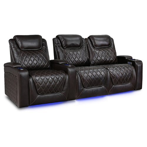 

Valencia Theater Seating - Valencia Oslo XL Row of 3 Loveseat Right Premium Top Grain Nappa 11000 Leather Home Theater Seating - Dark Chocolate