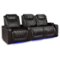 Valencia Theater Seating - Valencia Oslo XL Row of 3 Loveseat Right Premium Top Grain Nappa 11000 Leather Home Theater Seating - Dark Chocolate-Angle_Standard