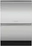 Front. Fisher & Paykel - Top Control Stainless Steel Built-in Double DishDrawer with 44 dBA.