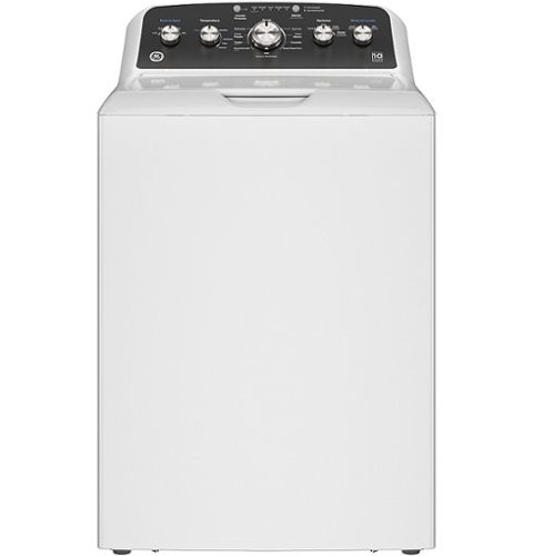 GE - 4.5 Cu. Ft. High-Efficiency Top Load Washer with Spanish Control Panel - White with Matte Black