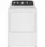 Front. GE - 7.2 Cu. Ft. Gas Dryer with Spanish Control Panel - White with Matte Black.