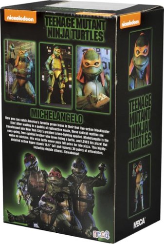 NECA Teenage Mutant Ninja Turtles  1/4 Scale Action Figure - Michelangelo (1990 Movie) WORLDWIDE DELIVERY