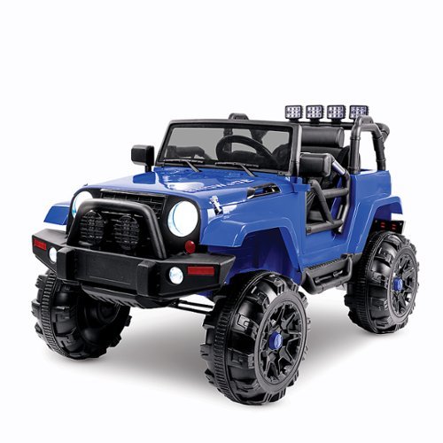 Snow Joe - 24-Volt Ride-On Kids Truck W/ Parental Remote and Snow Plow - Blue